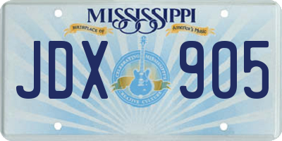 MS license plate JDX905
