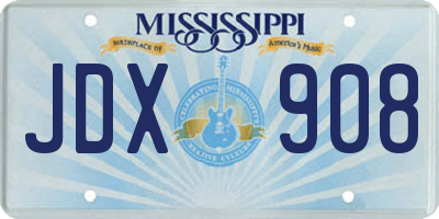 MS license plate JDX908