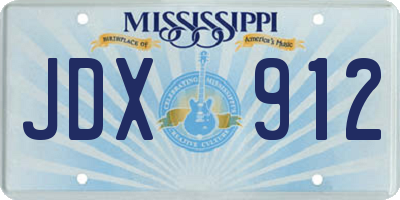 MS license plate JDX912