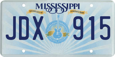 MS license plate JDX915