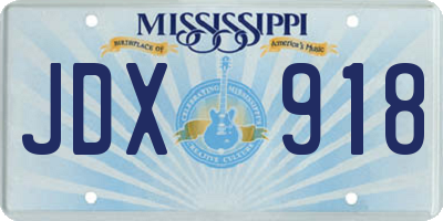 MS license plate JDX918