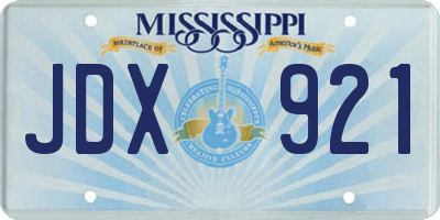 MS license plate JDX921