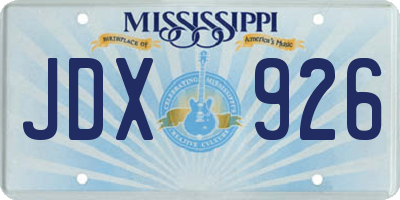 MS license plate JDX926