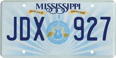 MS license plate JDX927