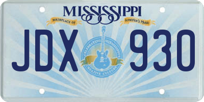 MS license plate JDX930