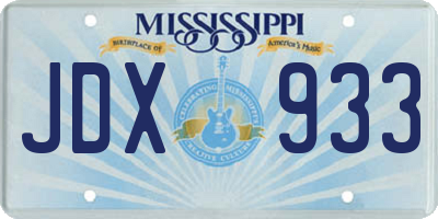 MS license plate JDX933