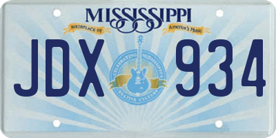MS license plate JDX934