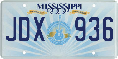 MS license plate JDX936