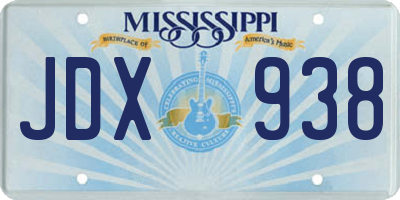 MS license plate JDX938