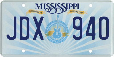 MS license plate JDX940