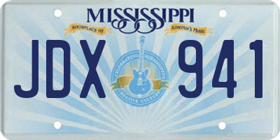 MS license plate JDX941