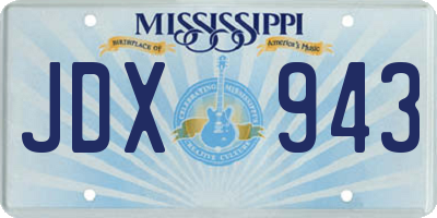 MS license plate JDX943