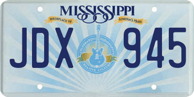 MS license plate JDX945