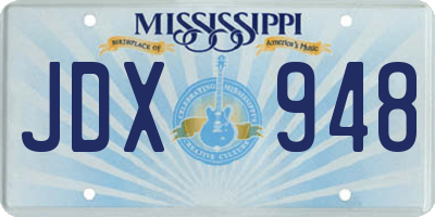 MS license plate JDX948