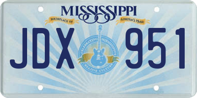 MS license plate JDX951