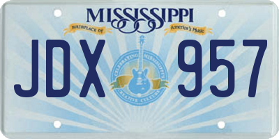MS license plate JDX957