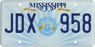 MS license plate JDX958