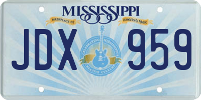 MS license plate JDX959