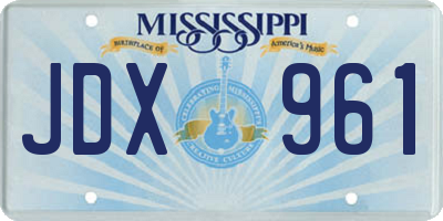 MS license plate JDX961