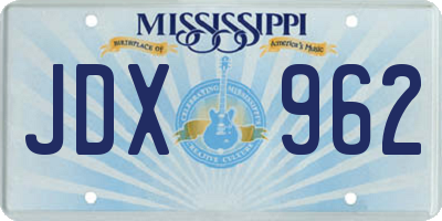MS license plate JDX962