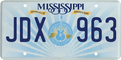 MS license plate JDX963