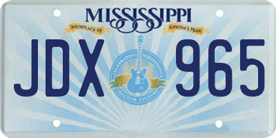MS license plate JDX965