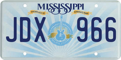 MS license plate JDX966