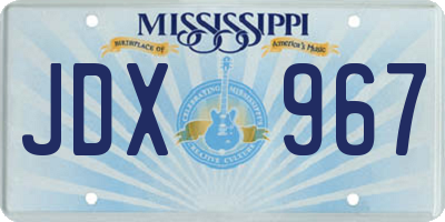 MS license plate JDX967