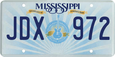 MS license plate JDX972