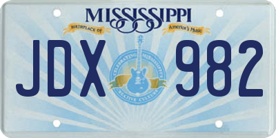 MS license plate JDX982