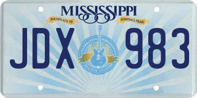 MS license plate JDX983