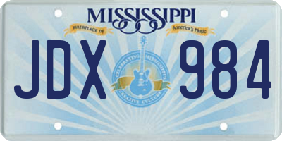 MS license plate JDX984