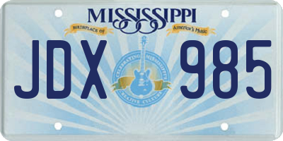 MS license plate JDX985