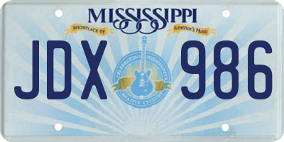 MS license plate JDX986