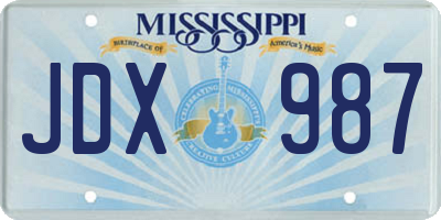MS license plate JDX987