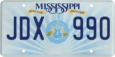 MS license plate JDX990