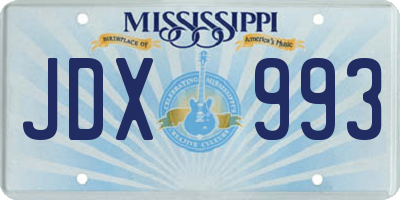MS license plate JDX993