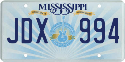 MS license plate JDX994