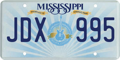 MS license plate JDX995
