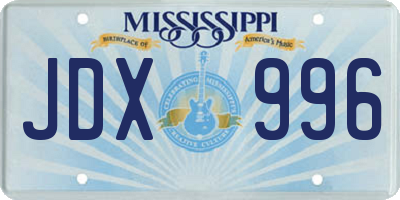 MS license plate JDX996
