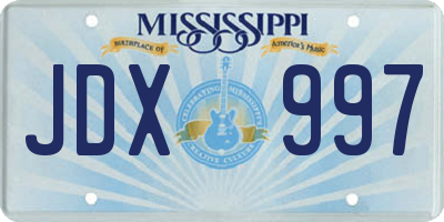 MS license plate JDX997
