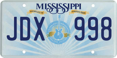 MS license plate JDX998