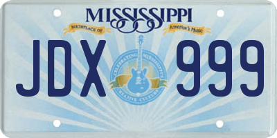 MS license plate JDX999