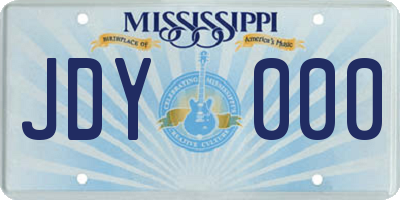MS license plate JDY000