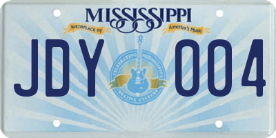 MS license plate JDY004