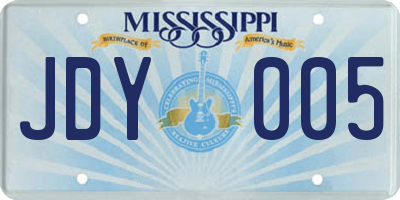 MS license plate JDY005