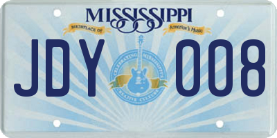 MS license plate JDY008