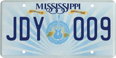MS license plate JDY009