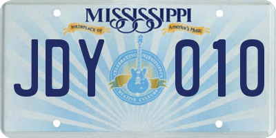 MS license plate JDY010