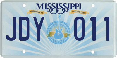MS license plate JDY011
